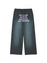 WASHED WIDE SWEATPANTS CHARCOAL