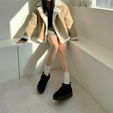 (100% SHEEPSKIN🐑🤎) 2 COLORS キュートフェミニンバターセミショートマウンテンコート