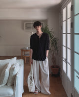 Bonnell Crinkle Stripe Wide Pants