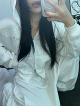 ストリートパッチフーディージップアップ🤎🤍🖤3COLOR