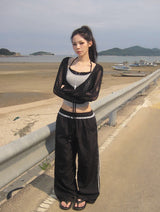 Berin Short Vintage Mesh Knit Cardigan