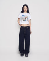 25FW WOMAN NYイメージクロップ半袖Tシャツ ホワイト