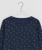 26SS★ [BAONHAUS] Sorea Flower Ribbed Long Sleeve Tee