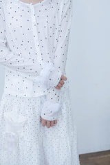 リボン スリーブ カーディガン(white)