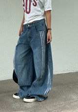 Wide triple track pants