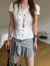 Double button v blouse