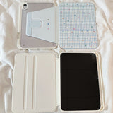 パステル スター ギンガム 回転式 iPad ケース ペンシルホルダー