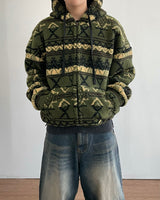 Jacquard Fleece Hooded Jumper