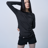 LOW-RISE SHORT PANTS (BLACK)