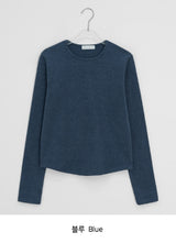 Higet Peach Fuzz Color Basic Long Sleeve Tee