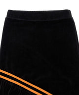 Color Strap Velour Frill Skirt _ BLACK