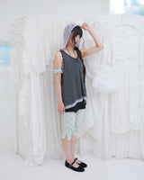 BUTTON LACE CAPRI PANTS / MINT