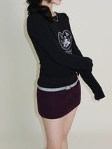 Kibet Heart Vintage Printed Long Sleeve T-Shirt