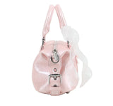 Satin Ribbon Charm Boston Bag