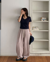 [MADE] Dot, Pintack Wide Pants