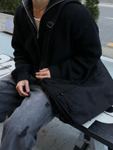 フォールドコップニットジップアップ