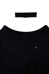 [ID] ロゴオフショルダースウェットシャツ (チョーカーセット) (ブラック) * 12/8 Reservation Shipment