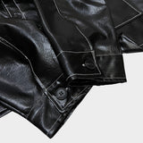 glossy strap shirt_black