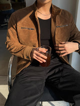 Robe biker suede jacket