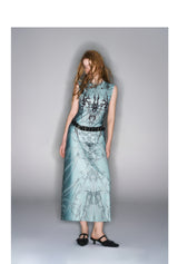 Spring/Summer 2025 New Blue and Black Printed Dresses