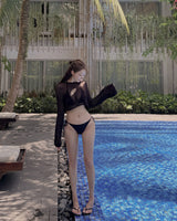 Built three-piece bikini set