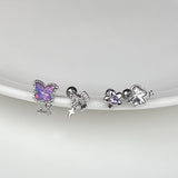 [SET] Aurora Butterfly Ribbon Piercing