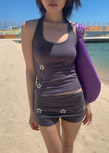 BEADS HALTER TOP (3color)