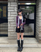 Mine Ribbed V-neck Button Cardigan