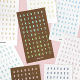 oab alphabet sticker set