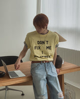 Fix Slogan Lettering Short Sleeve T-shirt