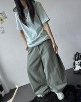Back Check Pocket Cotton Balloon Fit Pants 5color