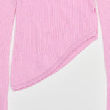 CUT-OUT OFF SHOULDER KNIT PINK