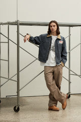 CORDUROY POINT WORK JACKET - BLUE