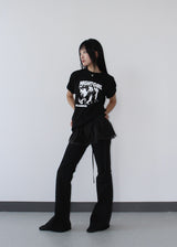 HIP SHIRRING BOOTS CUT PANTS