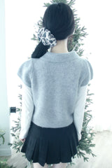 Angora Half-Puff Short-Sleeved Knitwear (2color)