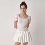 Lace Puff T-shirt (Pink)