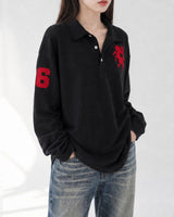 (UNISEX) Horse PK Collar Long Sleeve