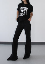 HIP SHIRRING BOOTS CUT PANTS