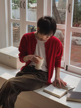 Flat Damage Knit Cardigan