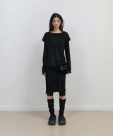 Halter Strap Long Sleeve / Black