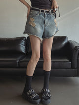 Bohemian Fringed Short Denim Pants