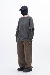 Lou ピグメントカモレイヤードロングスリーブTシャツ