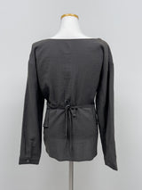 Paper See-through Wrap Blouse