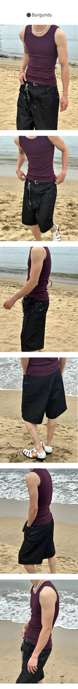 [MUSCLE FIT] Golgi basic fitting sleeveless