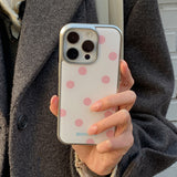 Dot text silver case (pink)