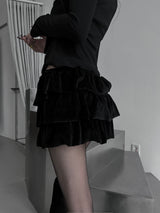 velvet cancan skirt (2color)