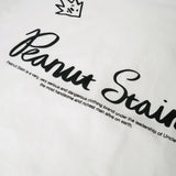 PEANUT STAIN - Active Cursive Ringer Ivory Boxy Oversized Tshirt