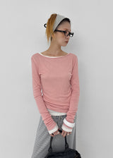 [MADE] Tenlua Wool Tencel Boat Neck Long Sleeve Tee (50% Tencel)