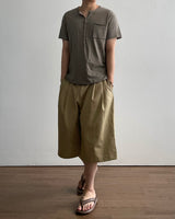 Pochi Slub Henley Neck Short Sleeve T