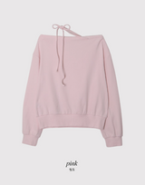#ワンショルダーリボンルーズフィットスウェットシャツ (4color)